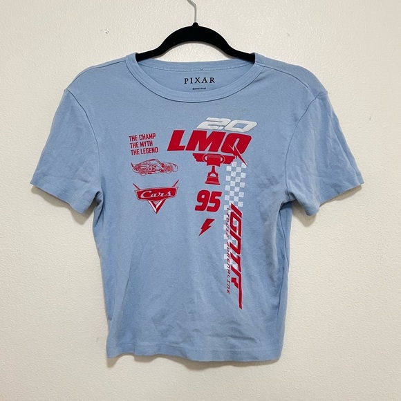 Disney Pixar Cars lightning McQueen baby crop tee top - Picture 1 of 2